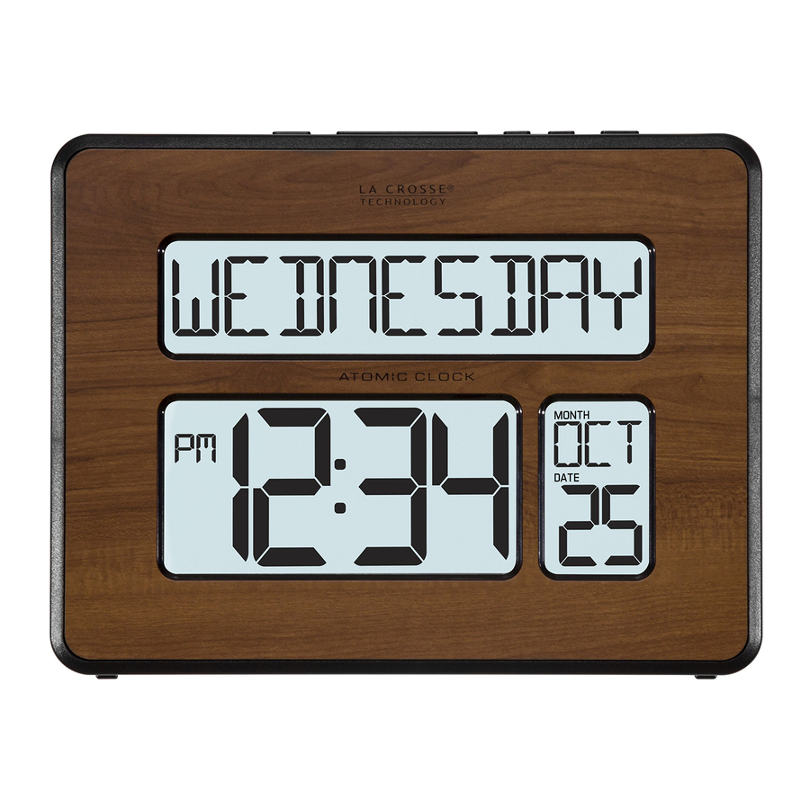 La Crosse Technology 513-1419-WA-INT - Atomic Large Full Digital Calendar Clock Manual