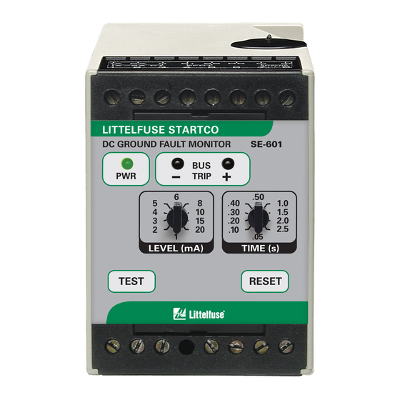 Startco SE-601 DC Ground-Fault Monitor Manuals