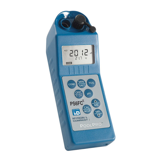 Myron L PoolPro PS6FCE Quick Start Manual