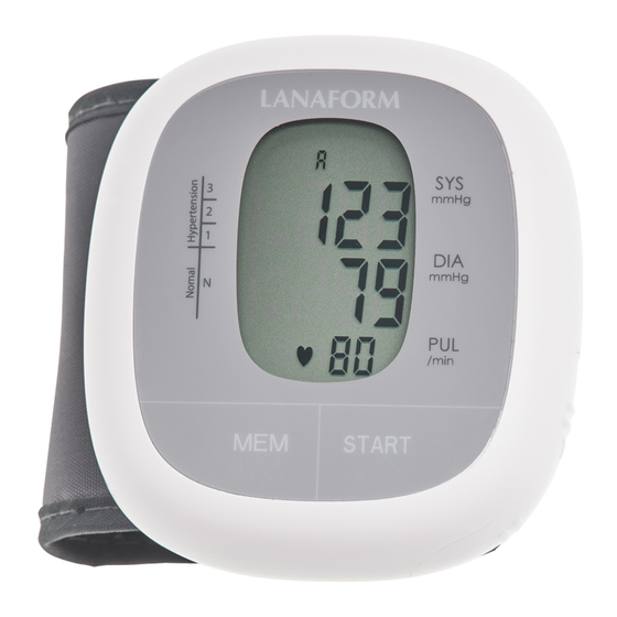 Lanaform WBPM-110 Blood Pressure Monitor Manuals