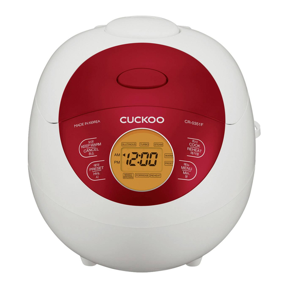 CUCKOO CR0351F SERIES OPERATING INSTRUCTIONS MANUAL Pdf Download
