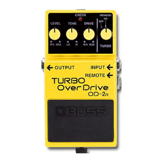 Boss OD-2R Turbo Over Drive Owner's Manual