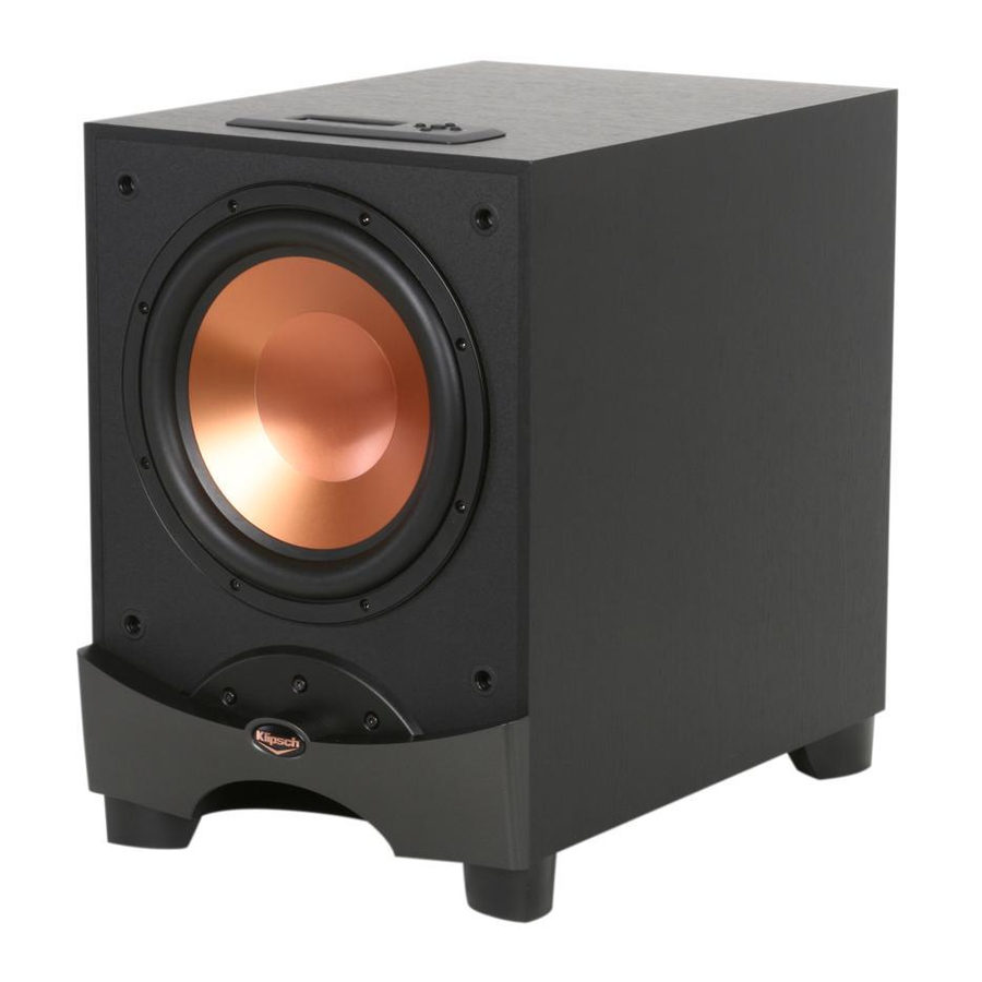 Klipsch Reference Series RW-12d Owner's Manual