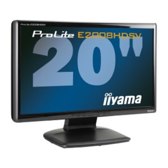 Iiyama ProLite E2008HDSV-1 LCD Monitor Manuals