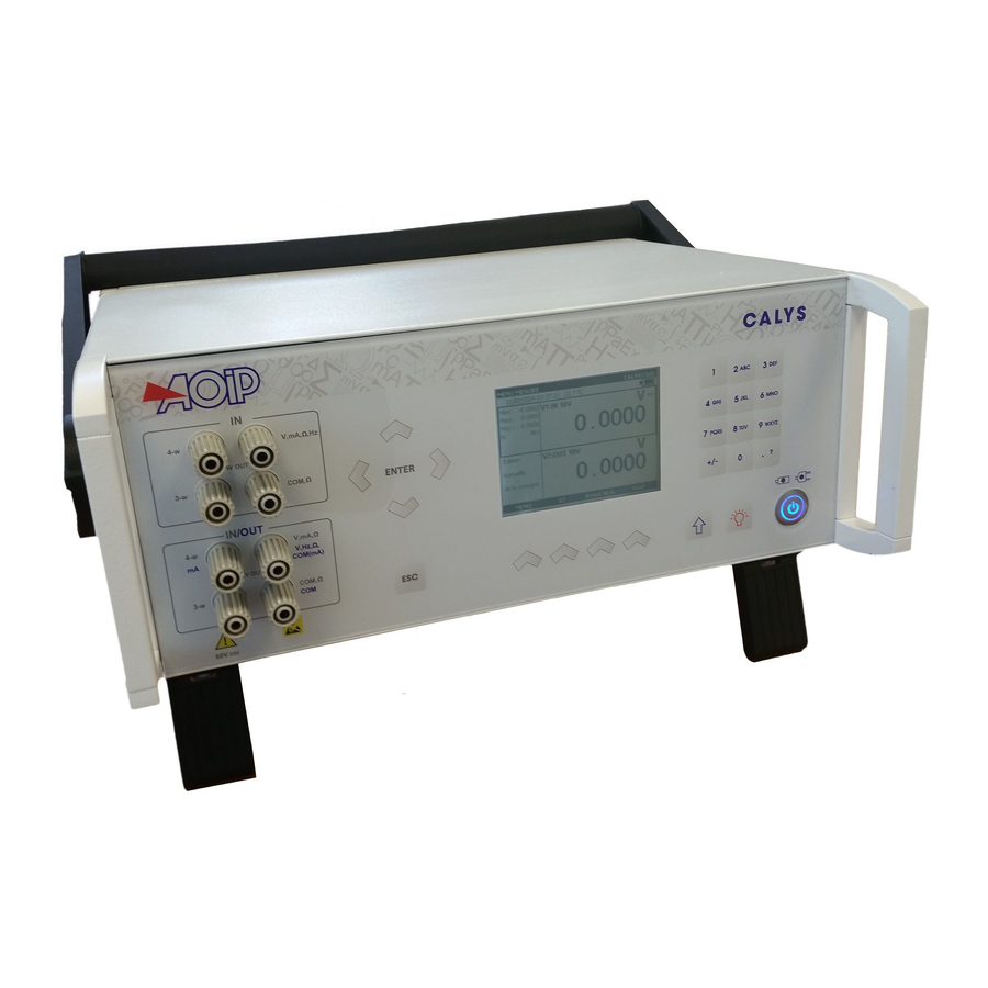 AOIP CALYS 1500 Instruction Manual