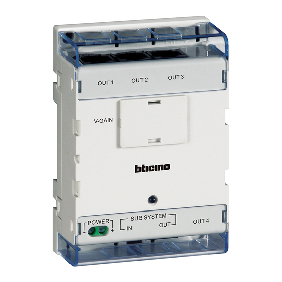 Bticino 323016 Quick Start Manual