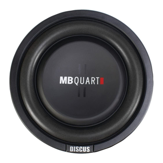 MBQuart DISCUS DS1-204 Quick Start Installation Manual