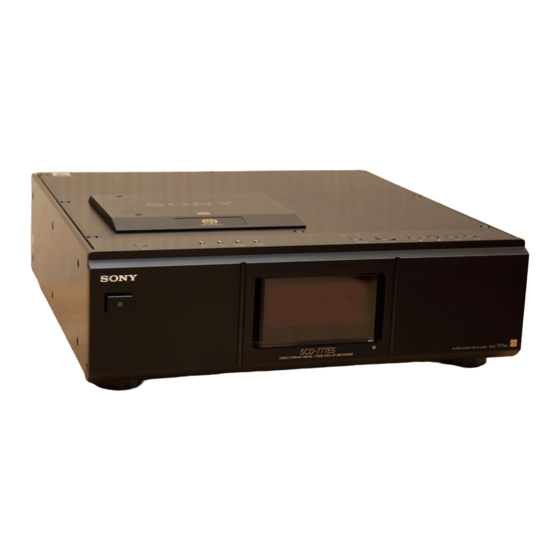 Sony SCD-777ES - Es Super Audio Cd Player Technical Background