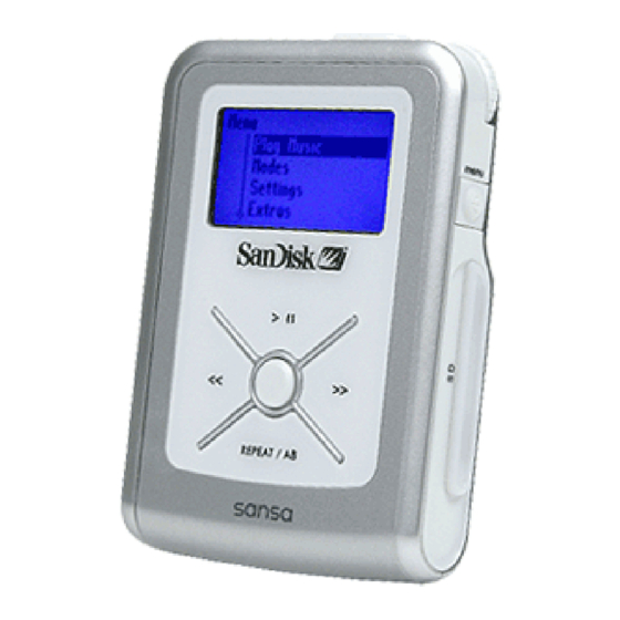 SANDISK E130 SANSA 512 MB DIGITAL PLAYER USER MANUAL Pdf Download