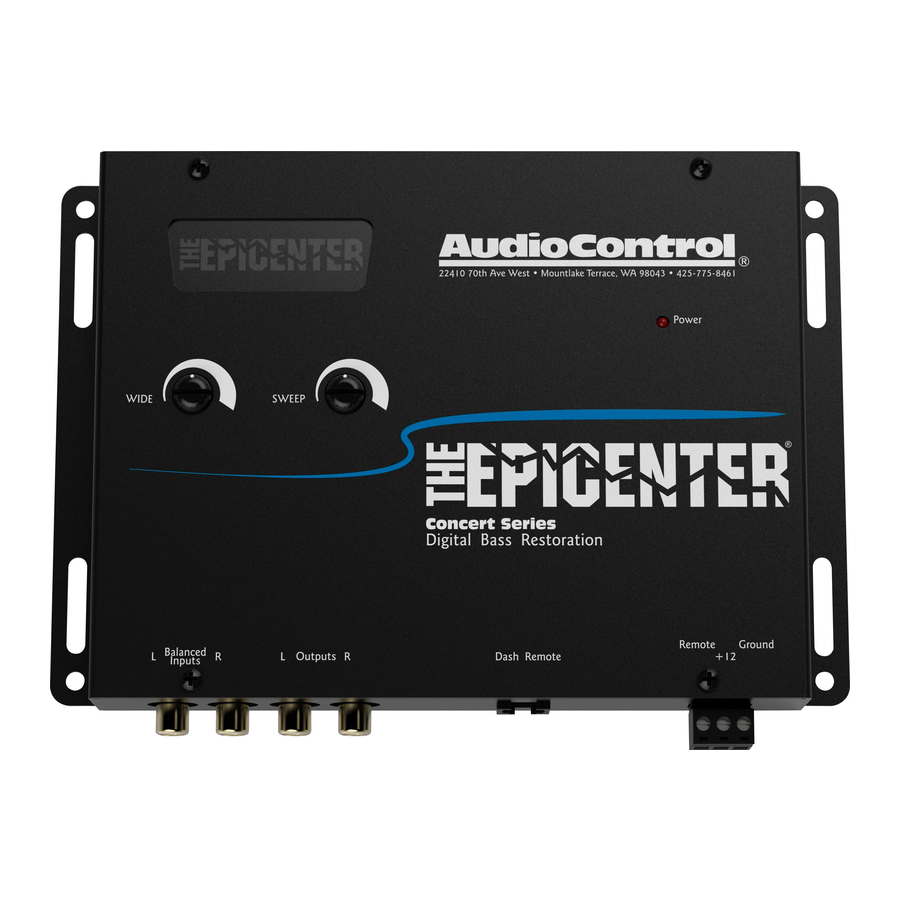 AUDIO CONTROL EPICENTER OWNER'S MANUAL Pdf Download ManualsLib