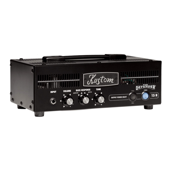 KUSTOM THE DEFENDER 15H OWNER'S MANUAL Pdf Download ManualsLib