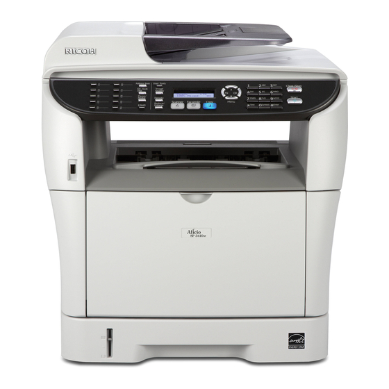 Ricoh Aficio SP 3400SF Notes For Users