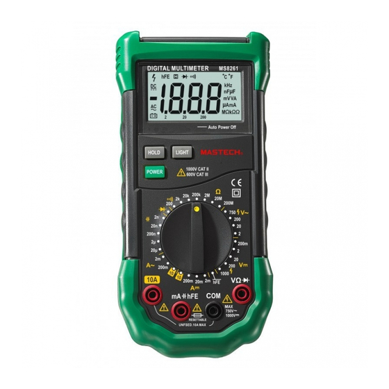 Mastech ms8261 Operator's Instruction Manual
