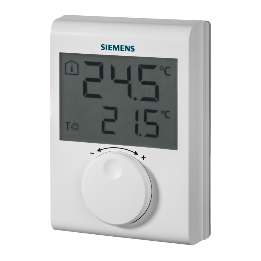 Siemens RDH100RF/SET - Thermostat Manual
