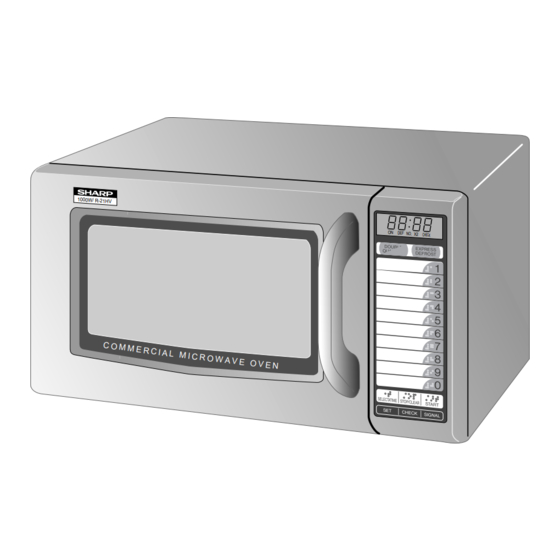 Sharp R-21HT - Commercial Microwave Oven Manuals