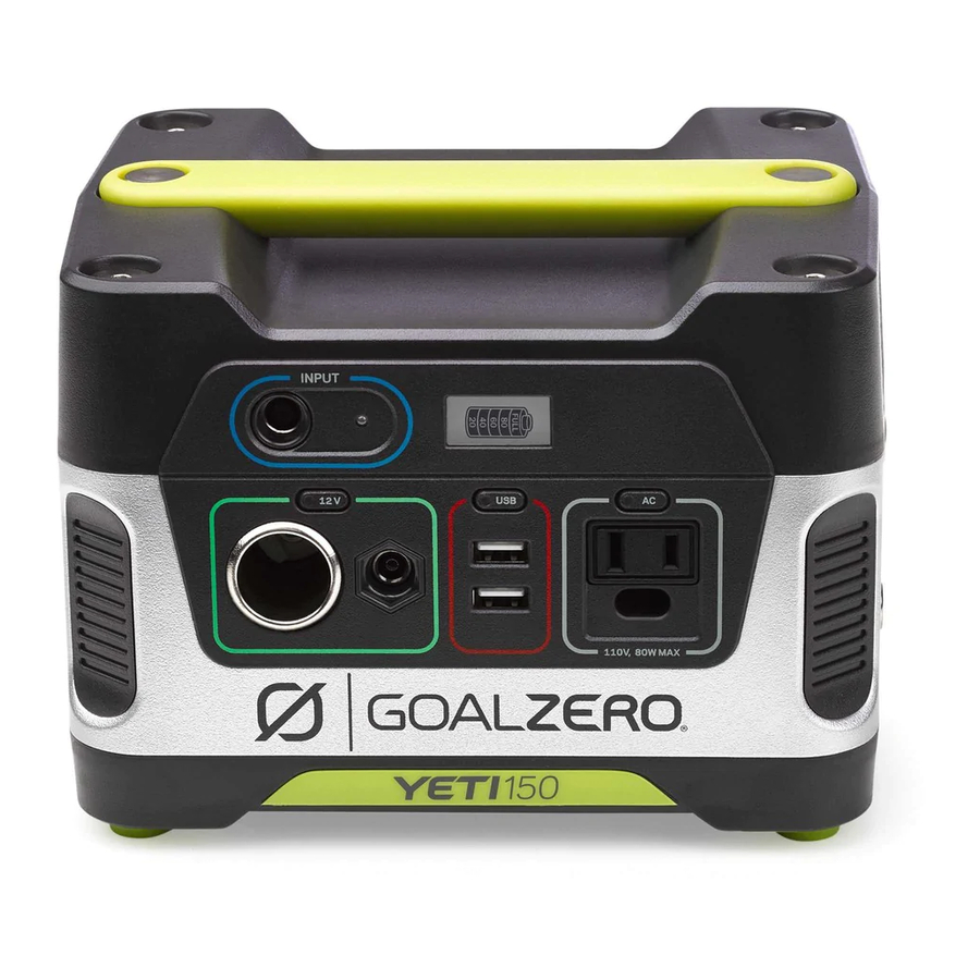 GOAL ZERO Yeti 150 Solar Generator Manual