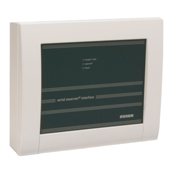 Honeywell ESSER Serial essernet Interface SEI1 Operation And Installation Instruction