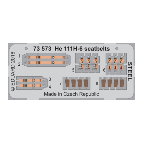 Eduard He 111 H-6 seatbelts STEEL Manual