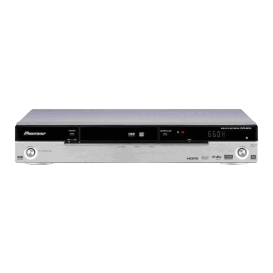 Pioneer DVR-660H-S - 250GB HDD Multizoned DVR Manuals
