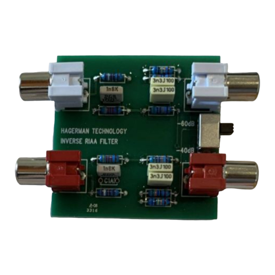 Hagerman Audio Labs iRIAA2 User Manual