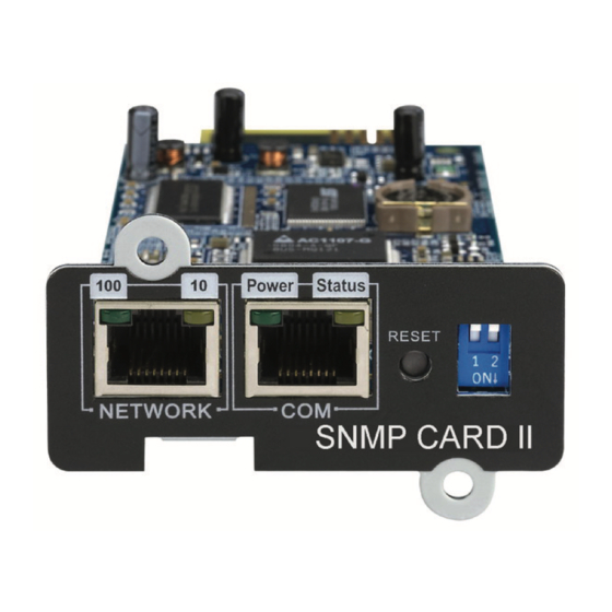 socomec SNMP Card II Operating Manual