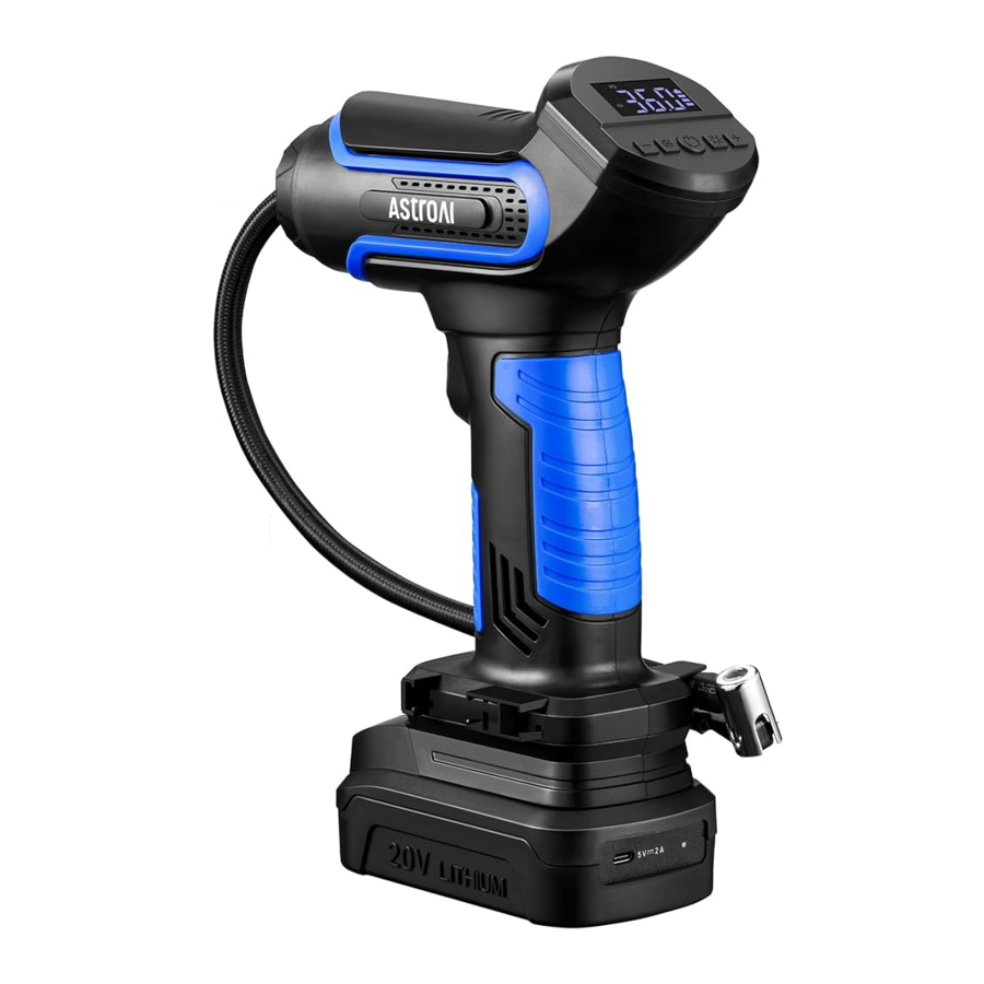 AstroAI LS40791 - 150 PSI Portable Tire Inflator with 20V Rechargeable Li-ion Battery Manual