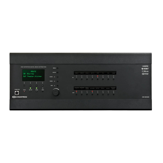 Crestron DigitalMedia DM-MD8X8 Quick Start Manual