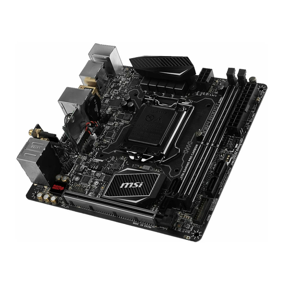 MSI Z270I Quick Start Manual