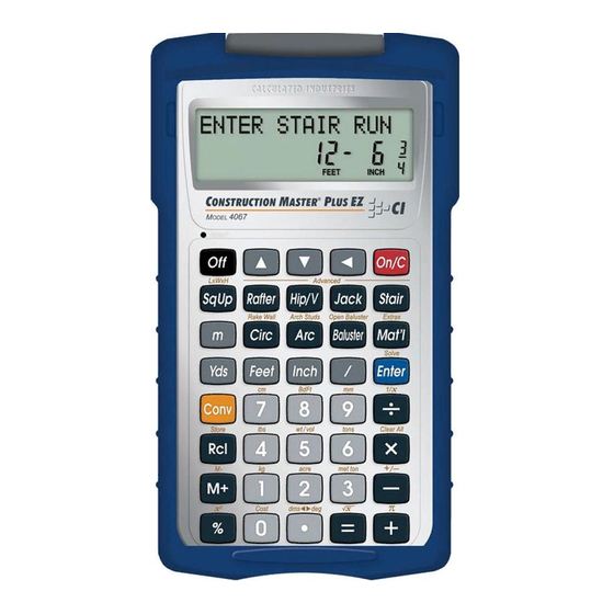 CALCULATED INDUSTRIES CONSTRUCTION MASTER PLUS EZ 4067 CALCULATOR USER ...