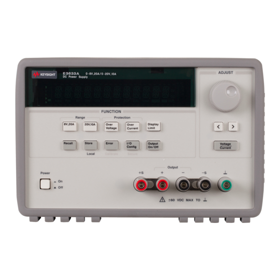 Keysight Technologies E3633A Service Manual