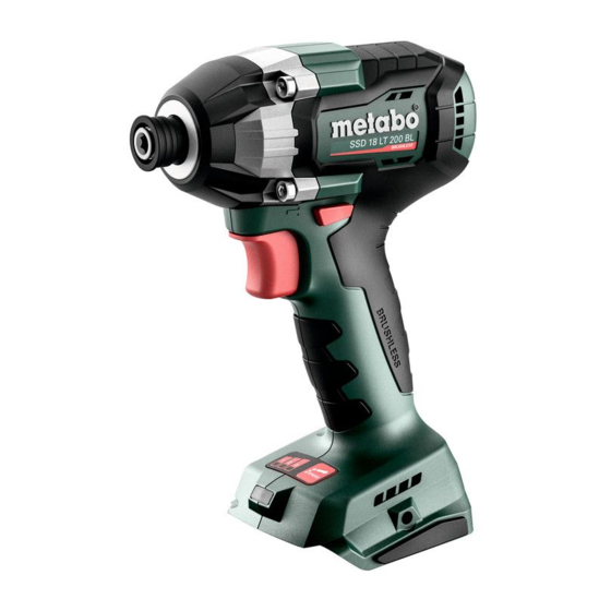 Metabo SSD 18 LT 200 BL Original Instructions Manual