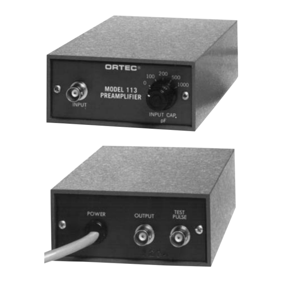 User Manuals: ORTEC 113 Scintillation Preamplifier