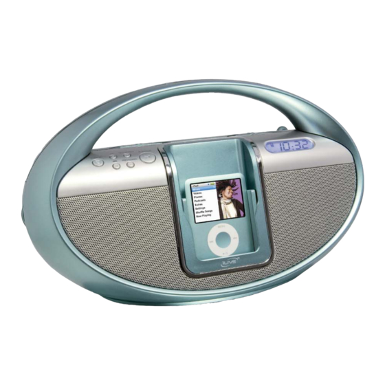 iLive Boom Box with Dock for iPod IBR2807DPTQ Specifications