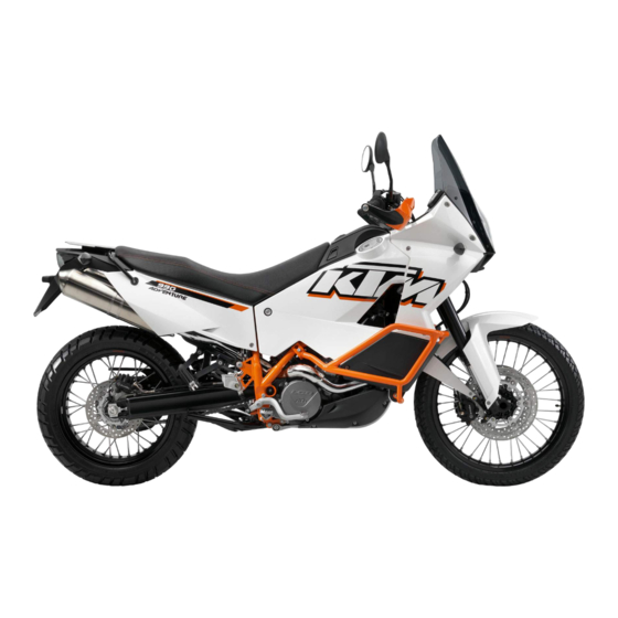 KTM 990 Adventure USA 2012 Setup Instructions