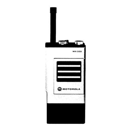 Motorola MX300 Series Maintenance Manual