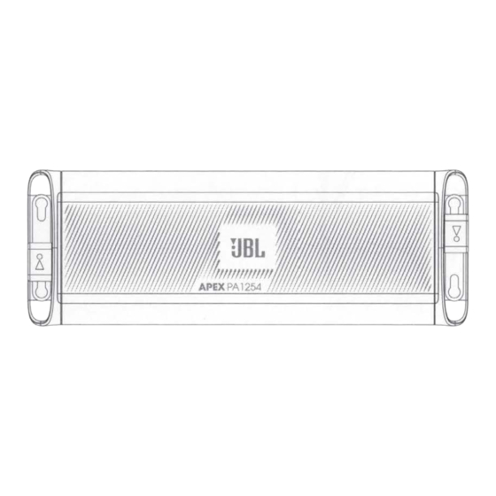 Harman JBL Apex PA454 Owner's Manual