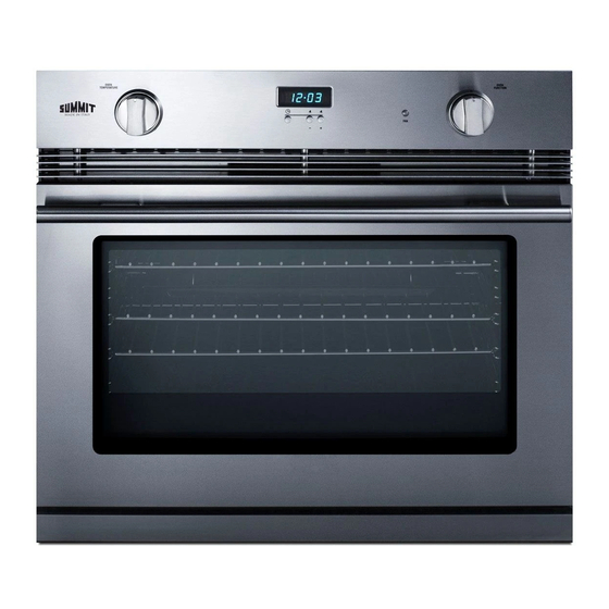 Summit SGWO30SS Owner's Manual With Installation And Maintenance Instructions