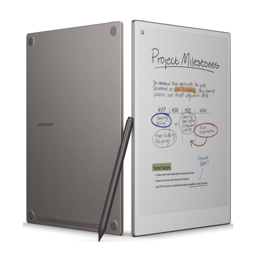 reMarkable Paper Pro RM02A, Type Folio RM08B Manual