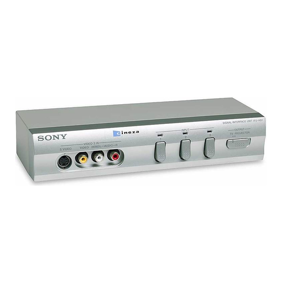 SONY IFUHS1 CINEZA SIGNAL INTERFACE UNIT OPERATING INSTRUCTIONS