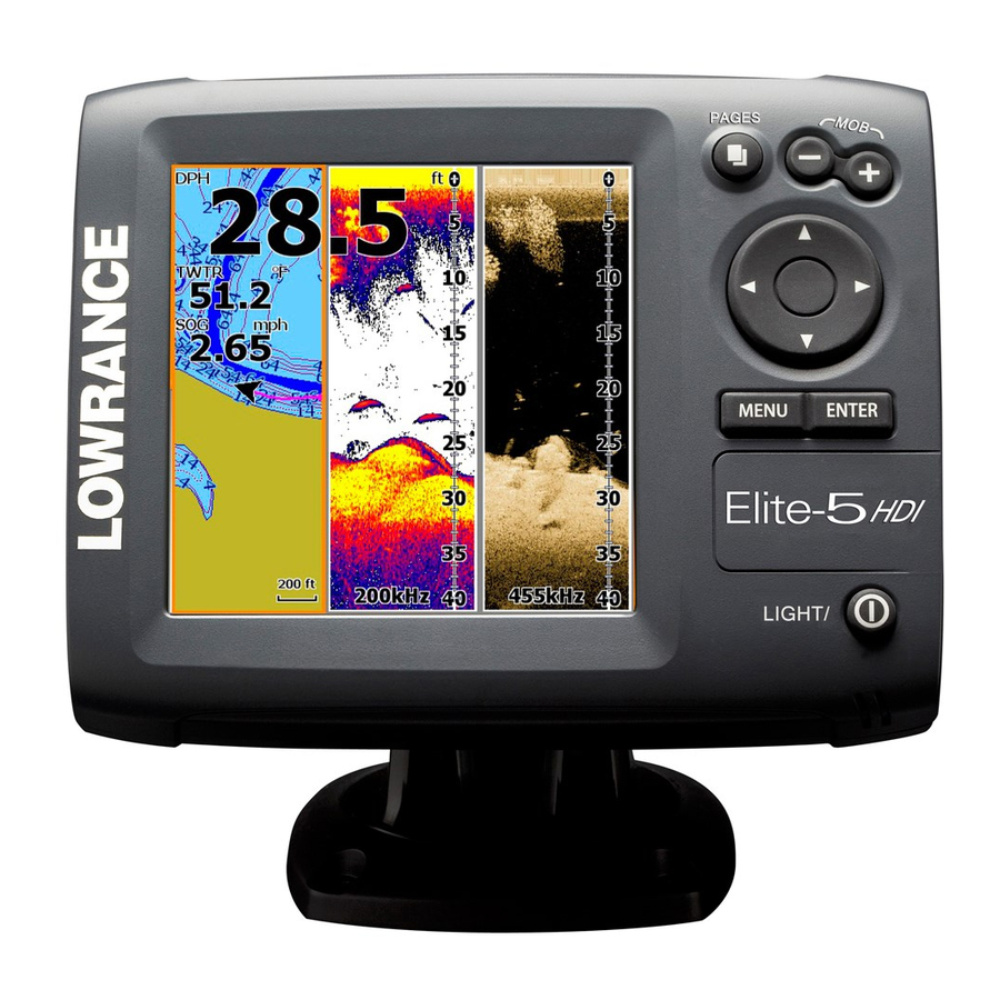 LOWRANCE ELITE-5 HDI COMBO OPERATION MANUAL Pdf Download | ManualsLib Lowrance Elite-5 GPS Fishfinder ManualsLib