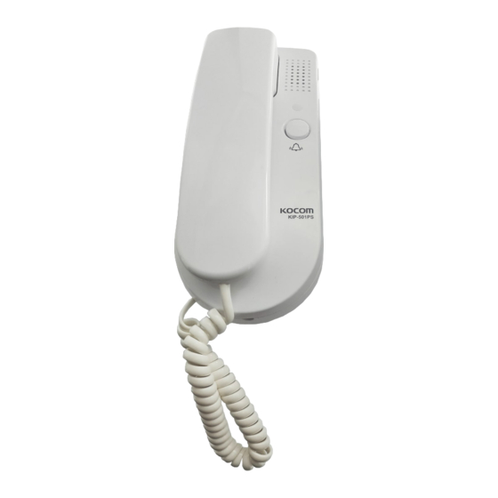 KOCOM KIP-501PM Manual For Operation And Installation