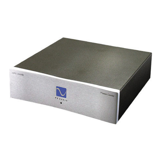 PS Audio UPC-HB Power Center Owner's Reference Manual