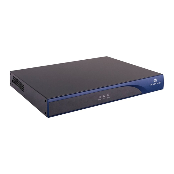 H3C MSR 20 Installation Manual