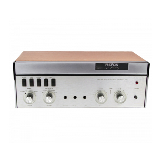 Revox A50 Service Sheet