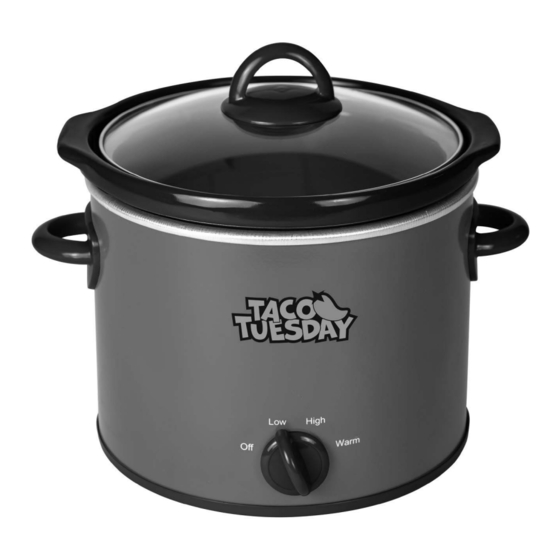 Nostalgia Electrics TACO TUESDAY TTRDP4RD Instructions And Recipes Manual