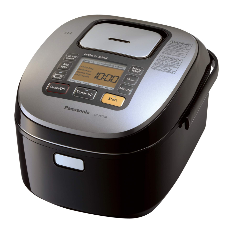 Panasonic SR-HZ106 - Rice Cooker Manual