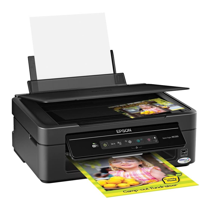 Epson Stylus NX230 Quick Setup Instructions