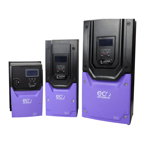 Invertek Drives eco OPTIDRIVE Advanced User's Manual