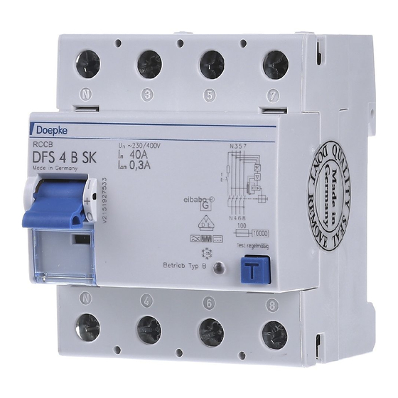 Doepke DFS 4 B SK Series Installation And Operating Manual