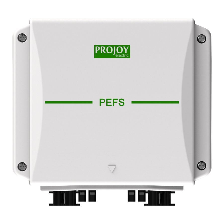 Projoy Electric PEFS Instructions For Installation And Operation Manual